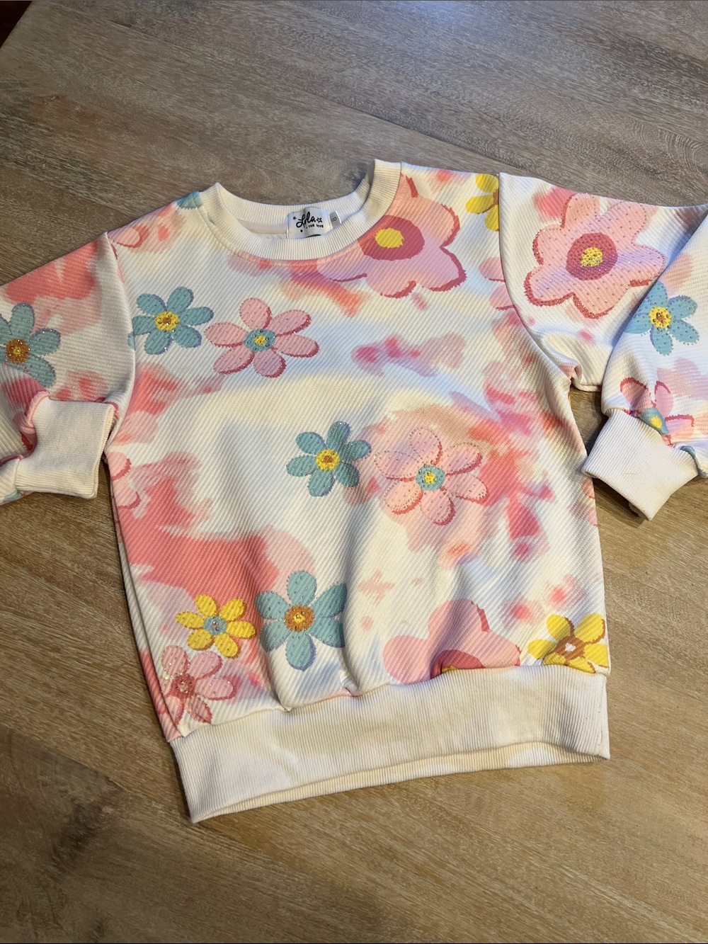 Lola and the boys girls size 8 sparkle sweatshirt VGUC
